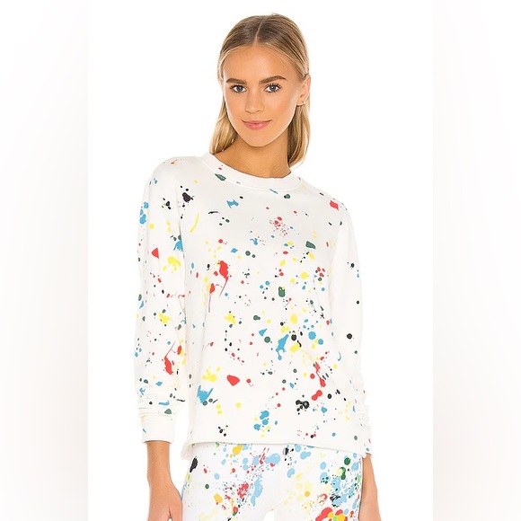 Splits 59 Cali French Terry Sweatshirt in Off White Splatter Small Revolve - Picture 1 of 5